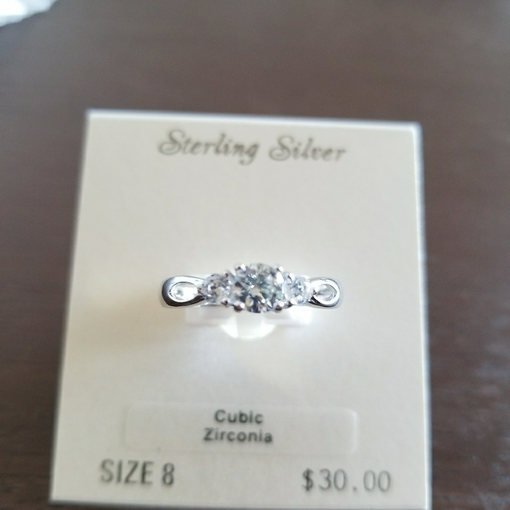 Sterling Silver Ring Cubic Zirconia